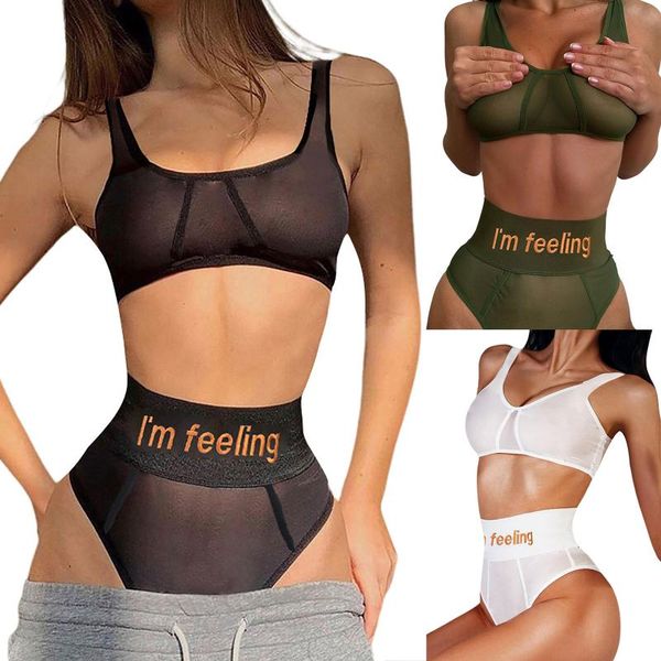 women's tracksuits 2pcs ladies mesh underwear set women fashionable solid color u backless tank letter embroidery briefs leisure su, Gray
women's tracksuits 2pcs ladies mesh underwear set women fashionable solid color u backless tank letter embroidery briefs leisure su, Gray