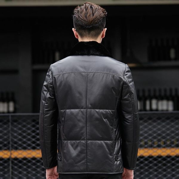 men's leather & faux genuine jacket winter real coat collar sheepskin jackets chaqueta cuero hombre 81x8701 yy263, Black
men's leather & faux genuine jacket winter real coat collar sheepskin jackets chaqueta cuero hombre 81x8701 yy263, Black