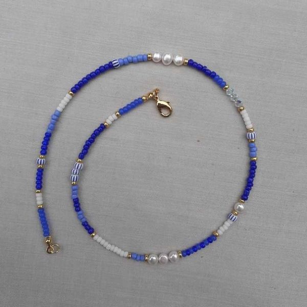chokers freshwater pearl and beads necklace real blue mixed beaded choker gift for her, Golden;silver
chokers freshwater pearl and beads necklace real blue mixed beaded choker gift for her, Golden;silver