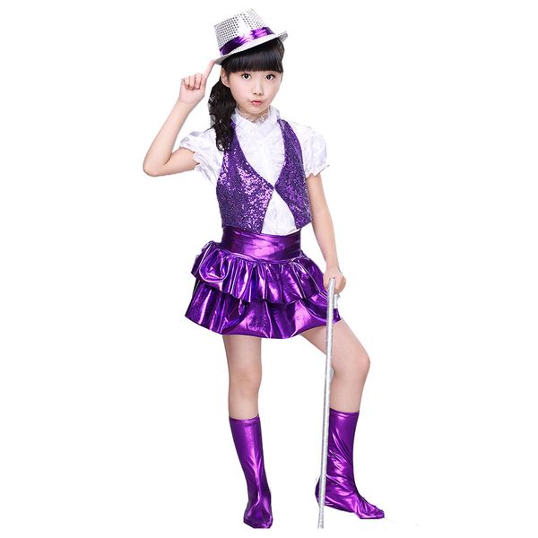 new girls jazz dance dress performance sequins costumes singers stage dance skirt +vest modern dancewear for kids, Black;red
new girls jazz dance dress performance sequins costumes singers stage dance skirt +vest modern dancewear for kids, Black;red
