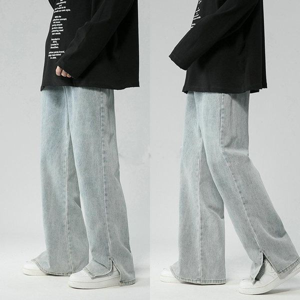 men's jeans jeans, hip hop style shorts, casual sweatpants, loose, korean pants, street clothes, 2021, Blue