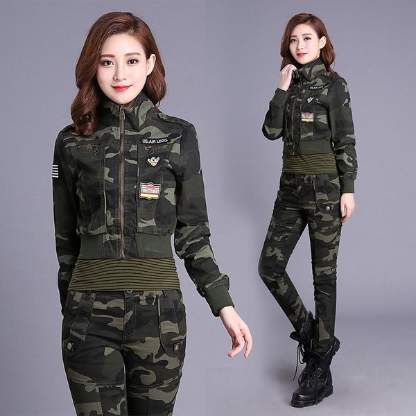 women's jackets camouflage set ffemale autumn sports leisure short style uniform printing jacket + pants, Black;brown
women's jackets camouflage set ffemale autumn sports leisure short style uniform printing jacket + pants, Black;brown