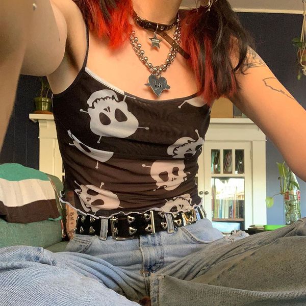 transparent skull print camis crop 2021 summer sleeveless black casual gothic streetwear fashion backless, White
transparent skull print camis crop 2021 summer sleeveless black casual gothic streetwear fashion backless, White
