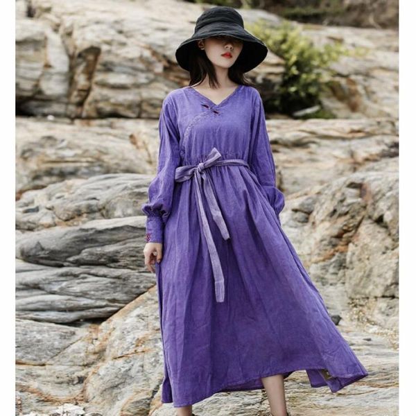 ethnic style fashion corduroy embroidery female vintage v neck buckle stitching lacing sashes waist elegant dress 4yet, Black;gray
ethnic style fashion corduroy embroidery female vintage v neck buckle stitching lacing sashes waist elegant dress 4yet, Black;gray