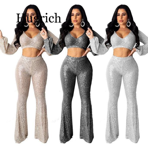 two piece dress glitter sequin set women festival clothing crop flare pant matching sets 2 suit club outfits, White
two piece dress glitter sequin set women festival clothing crop flare pant matching sets 2 suit club outfits, White