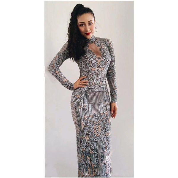casual dresses women stage silver rhinestones spandex dress women's birthday celebrate outfit dancer wear bar prom singer long, Black;gray
casual dresses women stage silver rhinestones spandex dress women's birthday celebrate outfit dancer wear bar prom singer long, Black;gray