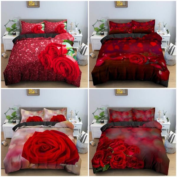 flower print duvet cover set 3d roses pattern bedding set comforter cover with pillowcase king bed for valentine's day
flower print duvet cover set 3d roses pattern bedding set comforter cover with pillowcase king bed for valentine's day
