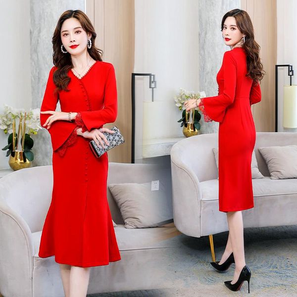 casual dresses design women dress 2021 spring fashion lace long sleeve lady mermaid party, Black;gray
casual dresses design women dress 2021 spring fashion lace long sleeve lady mermaid party, Black;gray