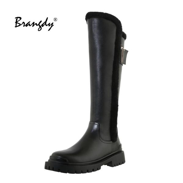 boots brangdy winter women knee high genuine leather platform shoes round toe zip knight with warm fur metal, Black
boots brangdy winter women knee high genuine leather platform shoes round toe zip knight with warm fur metal, Black