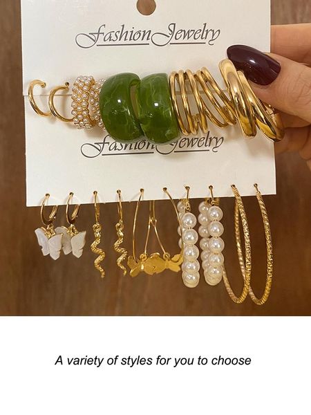 hoop & huggie earrings set 5 pairs of creative simple acrylic gold multi alloy metal leopard pearl korean earring women, Golden;silver
hoop & huggie earrings set 5 pairs of creative simple acrylic gold multi alloy metal leopard pearl korean earring women, Golden;silver