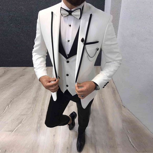 men's suits & blazers 3-piece men's suit, ivory, gray and green, business, tight, informal, formal, wedding (jacket + pants vest), White;black
men's suits & blazers 3-piece men's suit, ivory, gray and green, business, tight, informal, formal, wedding (jacket + pants vest), White;black