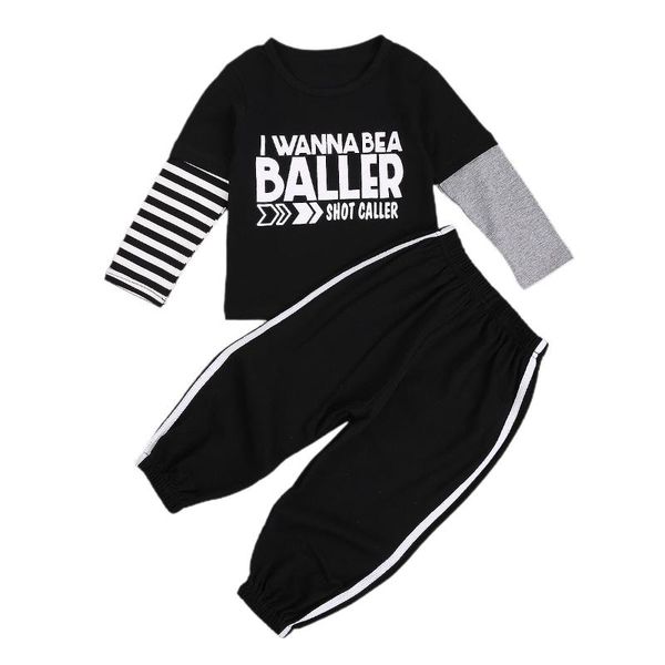 baby boy girl fall clothes outfits toddler letter color matching stripe long sleeve romper long pants suit pajamas set, White
baby boy girl fall clothes outfits toddler letter color matching stripe long sleeve romper long pants suit pajamas set, White