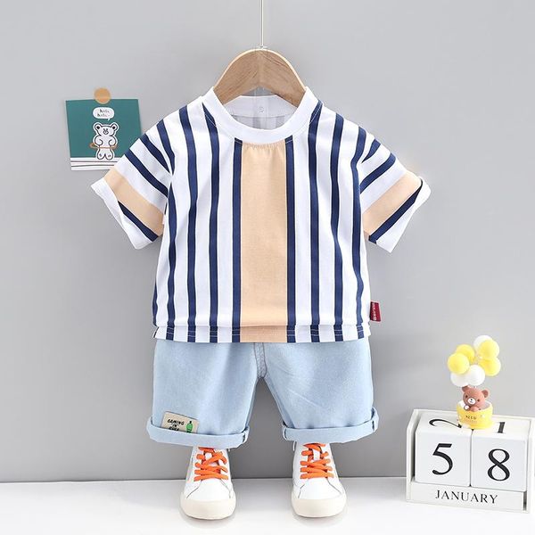 clothing sets fashion striped short sleeve shirt for children o-neck t + pants 2 piece set summer clothes boys, White
clothing sets fashion striped short sleeve shirt for children o-neck t + pants 2 piece set summer clothes boys, White