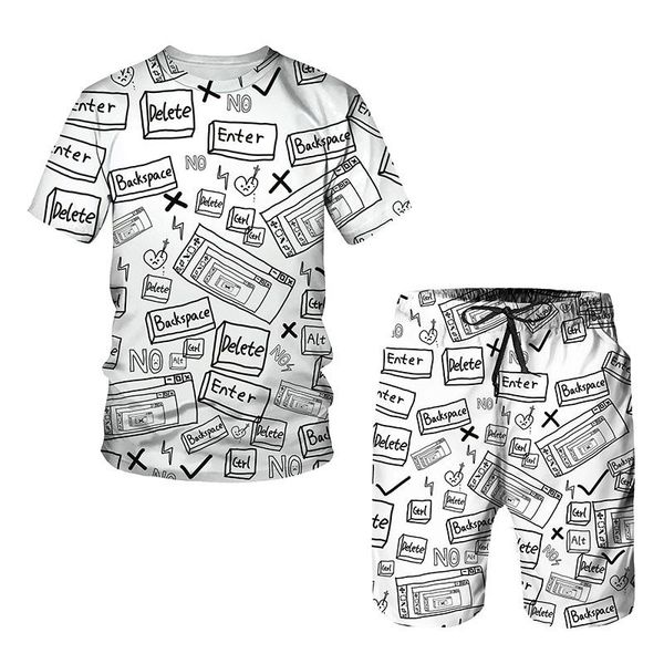 men's tracksuits graffiti 2 piece set summer short sleeve t-shirt suit fashion casual breathable sportswear shorts+ tracksuit plus size, Gray
men's tracksuits graffiti 2 piece set summer short sleeve t-shirt suit fashion casual breathable sportswear shorts+ tracksuit plus size, Gray