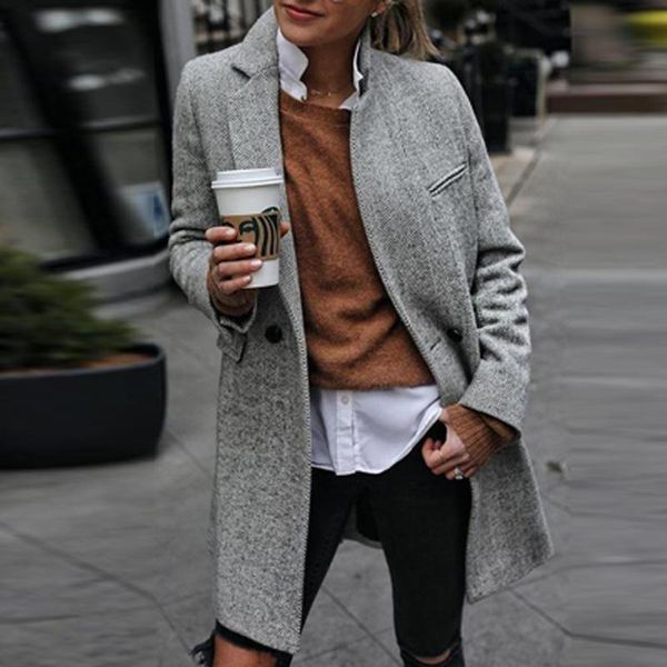 women's jackets autumn single button blazer jacket women elegant turn-down collar office long coat winter sleeve warm solid outerwear, Black;brown
women's jackets autumn single button blazer jacket women elegant turn-down collar office long coat winter sleeve warm solid outerwear, Black;brown