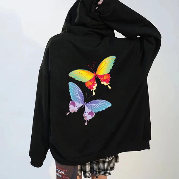 women's hoodies & sweatshirts harajuku y2k autumn hooded sweatshirt women zipper thin butterfly print long sleeve oversized female loos, Black
women's hoodies & sweatshirts harajuku y2k autumn hooded sweatshirt women zipper thin butterfly print long sleeve oversized female loos, Black