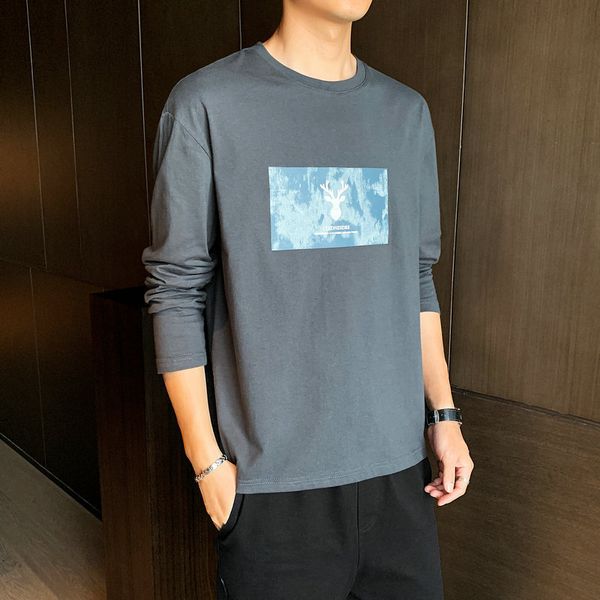 cake 2021 spring new men's korean long sleeve t-shirt youth fashion print with bottom coat, White;black
cake 2021 spring new men's korean long sleeve t-shirt youth fashion print with bottom coat, White;black
