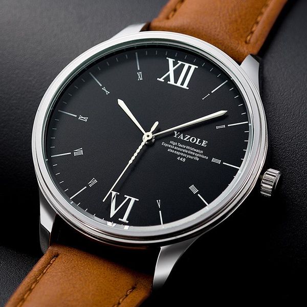 wristwatches yazole simple mens watches business sport quartz male clock man leather waterproof wristwatch relogio masculin, Slivery;brown
wristwatches yazole simple mens watches business sport quartz male clock man leather waterproof wristwatch relogio masculin, Slivery;brown
