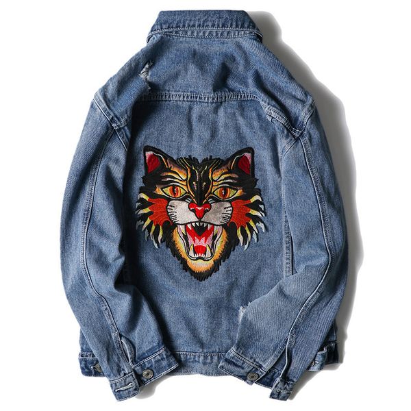 men's jackets baseball cowboy jacket, and long sleeved with high-quality leopard print embroidered on the back, abstract digital, Black;brown
men's jackets baseball cowboy jacket, and long sleeved with high-quality leopard print embroidered on the back, abstract digital, Black;brown