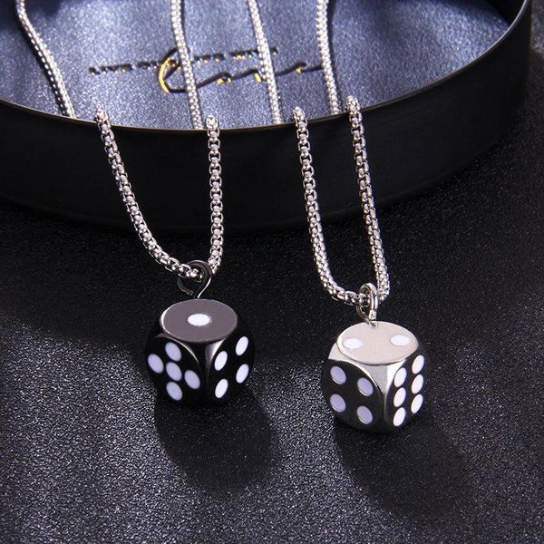 chains trend punk style fun dice necklaces for men and women couple personality square dices pendant necklace jewelry accessories, Silver
chains trend punk style fun dice necklaces for men and women couple personality square dices pendant necklace jewelry accessories, Silver