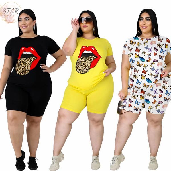 2021 new plus size 5xl two piece set women crop and shorts lip print t shirt sweatpants casual outfits stretch wholesale dropshipping d2, Gray
2021 new plus size 5xl two piece set women crop and shorts lip print t shirt sweatpants casual outfits stretch wholesale dropshipping d2, Gray