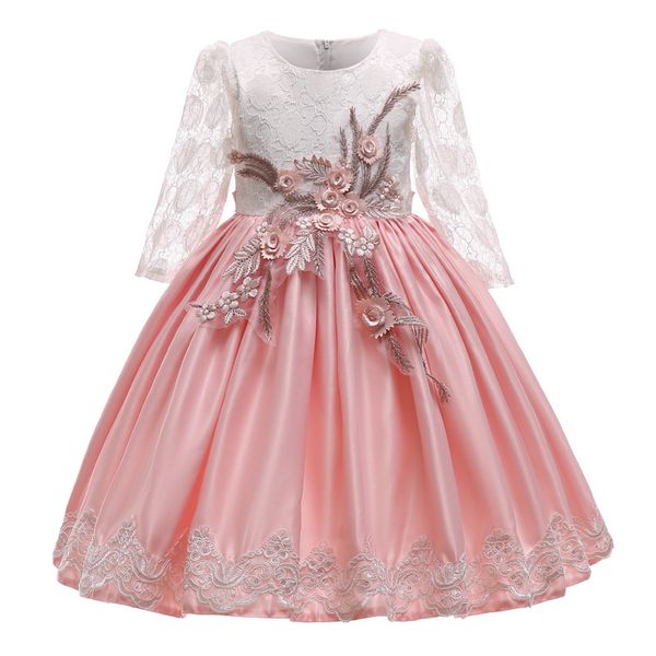 New Flower Girls Wedding Party Princess Long Sleeve Embroidery Dress Girls Birthday First Feast banquet Dress vestido
New Flower Girls Wedding Party Princess Long Sleeve Embroidery Dress Girls Birthday First Feast banquet Dress vestido