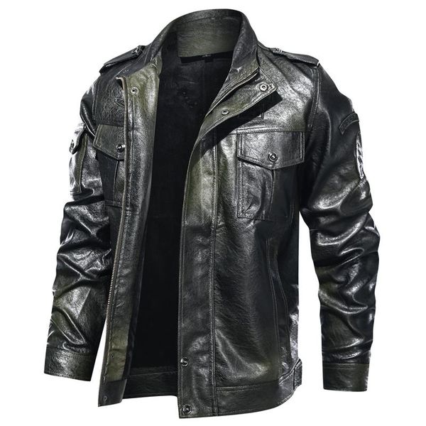 men's fur & faux autumn winter leather jacket men stand collar motorcycle washed mens pu coats quality military bomber, Black
men's fur & faux autumn winter leather jacket men stand collar motorcycle washed mens pu coats quality military bomber, Black