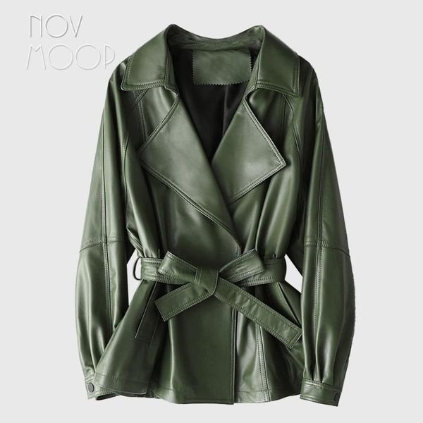 women's leather & faux novmoop office lady fashion style detachable belt elegant green sheepskin genuine coat veste femme chaqueta lt30, Black
women's leather & faux novmoop office lady fashion style detachable belt elegant green sheepskin genuine coat veste femme chaqueta lt30, Black