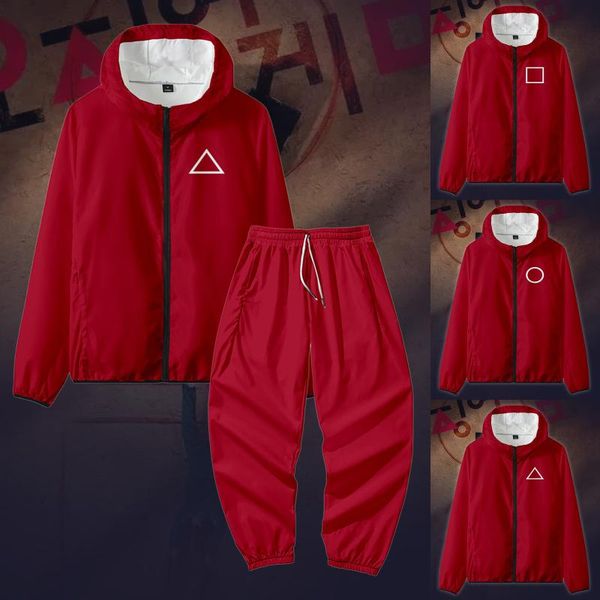 women's two piece pants kdrama squid game sweatshirts round six digital square printing pocket jacket women zipper costumes cosplay spo, White
women's two piece pants kdrama squid game sweatshirts round six digital square printing pocket jacket women zipper costumes cosplay spo, White