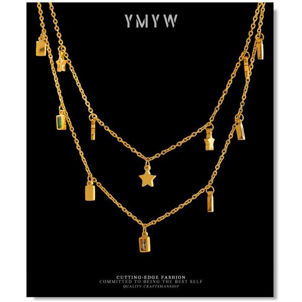 pendant necklaces ymyw waterproof stainless steel thin chain collar necklace exquisite colorful cubic zirconia double layered for women, Silver
pendant necklaces ymyw waterproof stainless steel thin chain collar necklace exquisite colorful cubic zirconia double layered for women, Silver