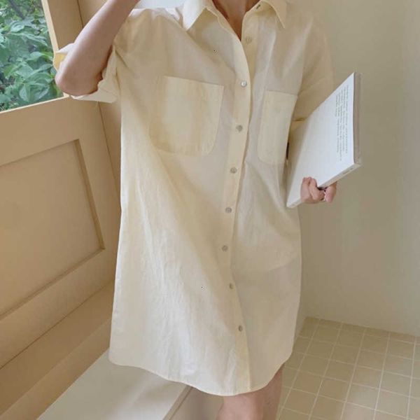 women's blouses & shirts women autumn pure cotton long shirt half sleeve single breasted straight loose with pocket solid color erqd, White
women's blouses & shirts women autumn pure cotton long shirt half sleeve single breasted straight loose with pocket solid color erqd, White