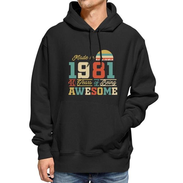 men's hoodies & sweatshirts cotton 1981 40 years of being awesome 40th birthday vintage novelty gift for casual women sweatshirt loos, Black
men's hoodies & sweatshirts cotton 1981 40 years of being awesome 40th birthday vintage novelty gift for casual women sweatshirt loos, Black
