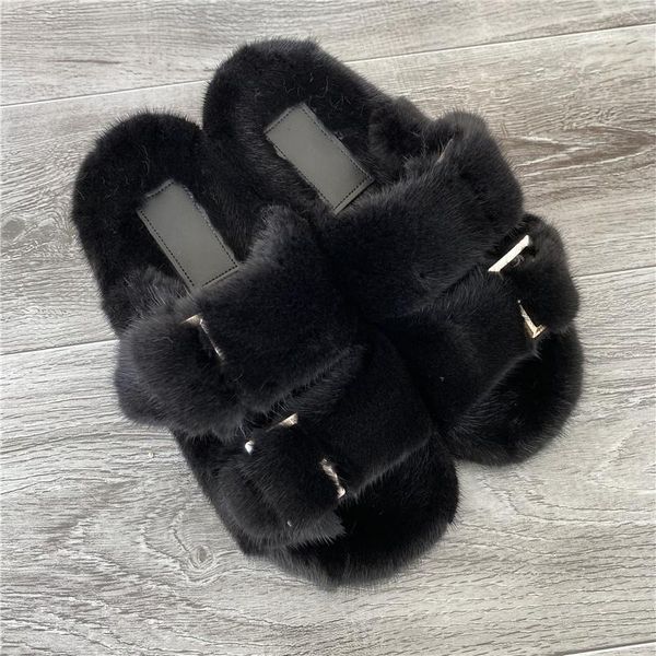 slippers summer women's plush soft mink primary color anti skid and wear-resistant sole flat bottomed flip flop, Black
slippers summer women's plush soft mink primary color anti skid and wear-resistant sole flat bottomed flip flop, Black