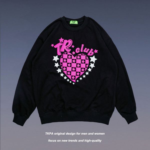 tkpa guochao brand love foam printing harajuku hip hop round neck pullover sweater for male and female lovers gaojie, Black
tkpa guochao brand love foam printing harajuku hip hop round neck pullover sweater for male and female lovers gaojie, Black