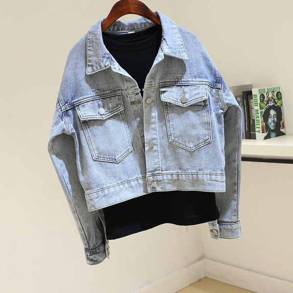 women's jackets korean bat sleeve big pocket denim jacket coat women loose short outerwear washed light blue jeans female chaqueta muje, Black;brown 
women's jackets korean bat sleeve big pocket denim jacket coat women loose short outerwear washed light blue jeans female chaqueta muje, Black;brown
