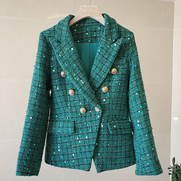women's jackets high-end sequins slim retro peacock green blazer jacket women coat autumn lapel casual long sleeve double-breasted outw, Black;brown
women's jackets high-end sequins slim retro peacock green blazer jacket women coat autumn lapel casual long sleeve double-breasted outw, Black;brown