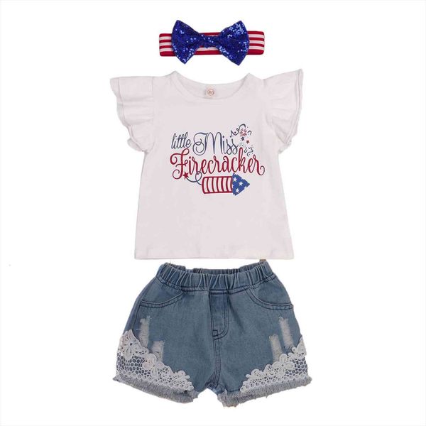 summer independence day kids baby girls outfit letter printing fly sleeve lace denim shorts headwear clothes, White
summer independence day kids baby girls outfit letter printing fly sleeve lace denim shorts headwear clothes, White