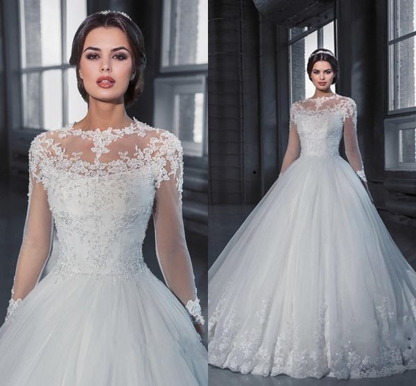 2021 new romantic o-neck elegant princess wedding long sleeves appliques celebrity ball gown vestido de noiva bridal gowns 40j4, White
2021 new romantic o-neck elegant princess wedding long sleeves appliques celebrity ball gown vestido de noiva bridal gowns 40j4, White