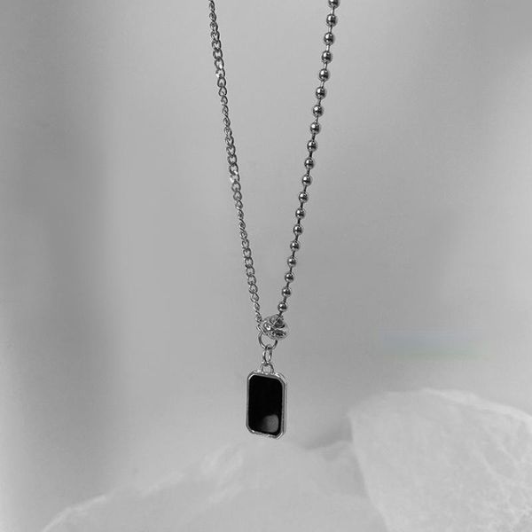 pendant necklaces u-magical multicolor black square geometric enamel necklace for women asymmetry letter round bead chain jewelry, Silver
pendant necklaces u-magical multicolor black square geometric enamel necklace for women asymmetry letter round bead chain jewelry, Silver