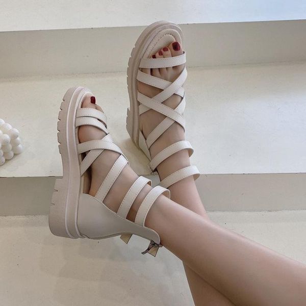 sandals 2021 women casual cross-tied platform back zipper belt buckle gladiator shoes high summer solid color female flats, Black
sandals 2021 women casual cross-tied platform back zipper belt buckle gladiator shoes high summer solid color female flats, Black