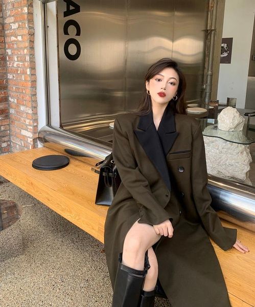 women's trench coats korea runway loose patchwork maxi long coat female high fashion streetwear windbreaker s225, Tan;black
women's trench coats korea runway loose patchwork maxi long coat female high fashion streetwear windbreaker s225, Tan;black