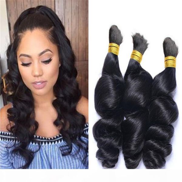 100% human hair bulk loose wave brazilian bulk hair for braiding #1b color unprocessed hair, Black
100% human hair bulk loose wave brazilian bulk hair for braiding #1b color unprocessed hair, Black