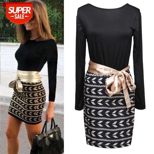 summer women's high waist gold ribbon bow long sleeve geometric splicing tight bandage dress pencil #am7i, Black;gray
summer women's high waist gold ribbon bow long sleeve geometric splicing tight bandage dress pencil #am7i, Black;gray
