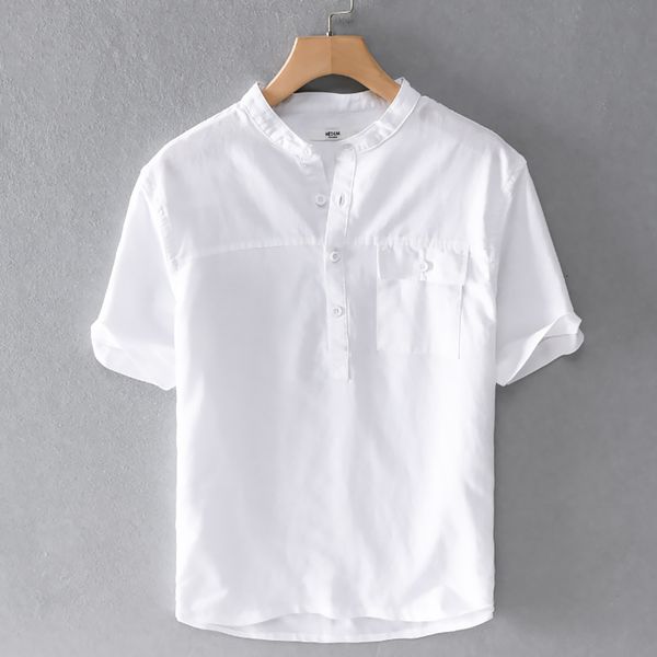 2021 new summer casual short-sleeved pure linen brand japanese retro comfortable shirts for men fashion loose shirt male ox8j, White;black
2021 new summer casual short-sleeved pure linen brand japanese retro comfortable shirts for men fashion loose shirt male ox8j, White;black