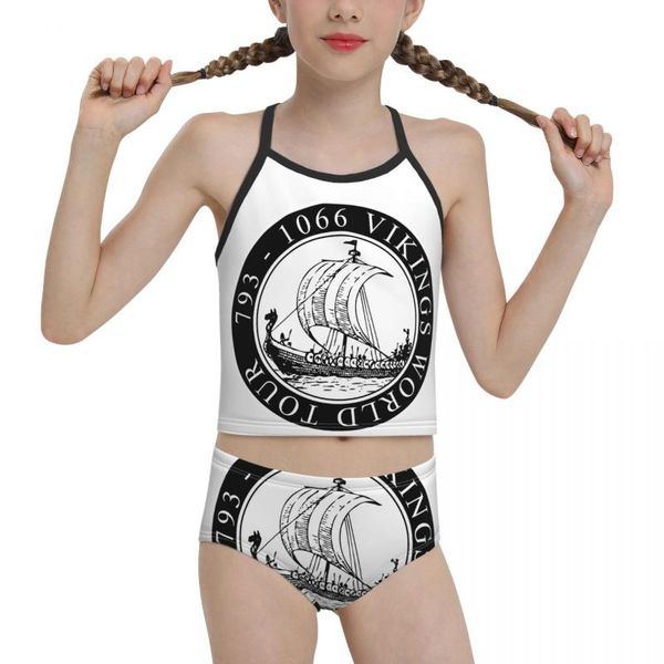 women's swimwear viking swimsuit for children young girls print world tour wikinger biquini 2021 wholesale brand girl swimming suit, White;black
women's swimwear viking swimsuit for children young girls print world tour wikinger biquini 2021 wholesale brand girl swimming suit, White;black