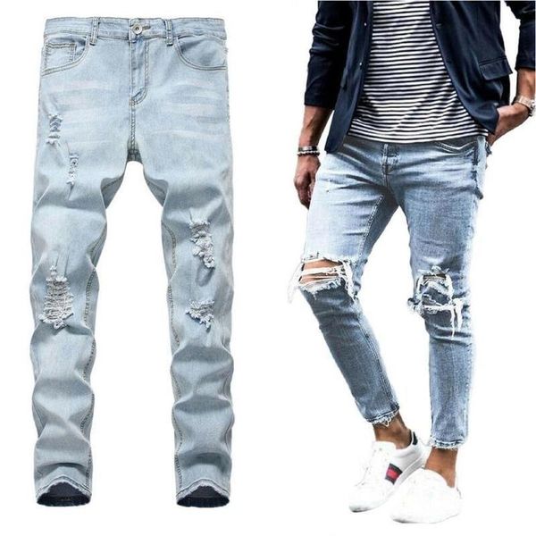 men's jeans mens skinny slim fit ripped casual stretch biker distressed trousers denim pants street wear, Blue
men's jeans mens skinny slim fit ripped casual stretch biker distressed trousers denim pants street wear, Blue