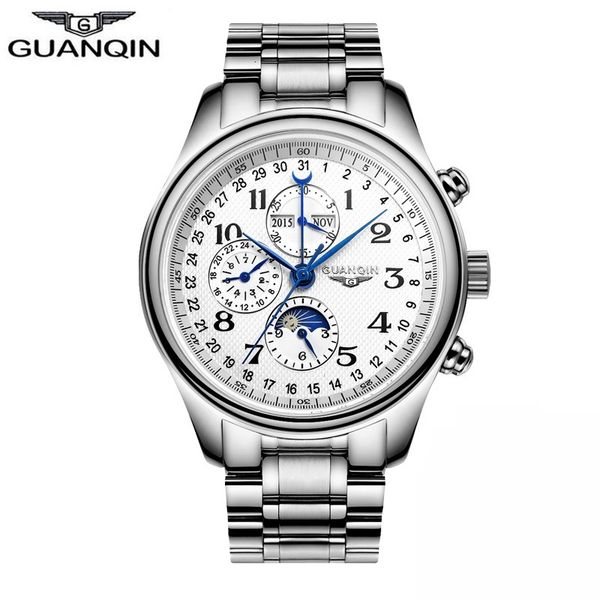 men mechanical sapphire watches guanqin gq20022 luxury brand waterproof automatic 316l rvs leather, Slivery;brown
men mechanical sapphire watches guanqin gq20022 luxury brand waterproof automatic 316l rvs leather, Slivery;brown