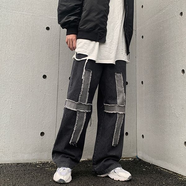 2021 new alta rua harajuku cruz desgastado lavado de brim retro homens e mulheres cintura elstica ampla len casual denim calas oversize 5xi0, Blue
2021 new alta rua harajuku cruz desgastado lavado de brim retro homens e mulheres cintura elstica ampla len casual denim calas oversize 5xi0, Blue