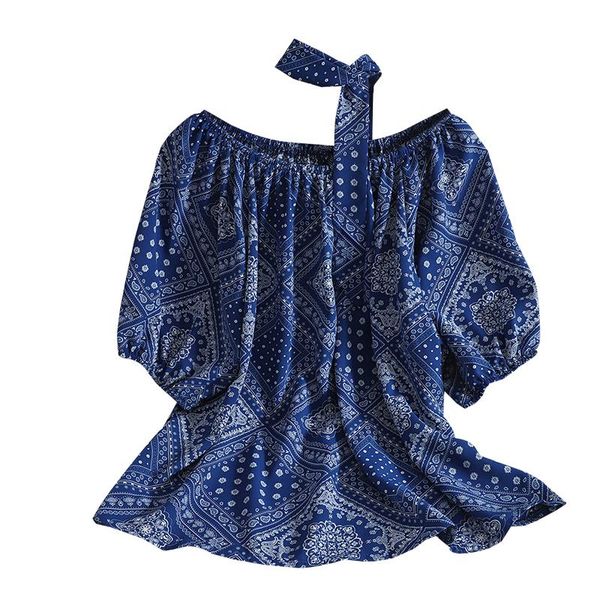 women's blouses & shirts loose korean style strapless neckline thin summer dress retro printing temperament fashion puff sleeve shirt, White
women's blouses & shirts loose korean style strapless neckline thin summer dress retro printing temperament fashion puff sleeve shirt, White