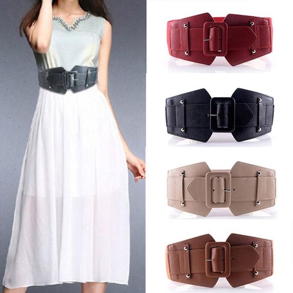 belts vintage wide belt pu leather pin buckle waist women decorative elastic bands waistband solid color simple fashion, Black;brown
belts vintage wide belt pu leather pin buckle waist women decorative elastic bands waistband solid color simple fashion, Black;brown